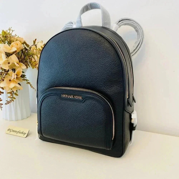NWT Michael Kors Jaycee Medium Zip Pocket Backpack Black new - Picture 2 of 9